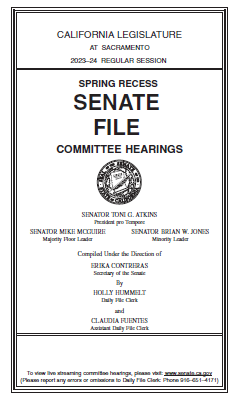 Senate File - Committee Hearings (PDF)